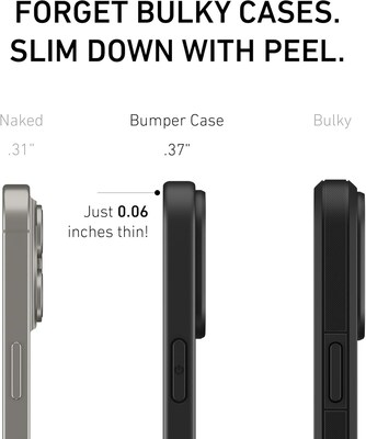 PEEL Bumper Series MagSafe Phone Case for iPhone 15 Pro Case, Shock Absorbing, Black (I15_PRO_BUMPER_BLACK)