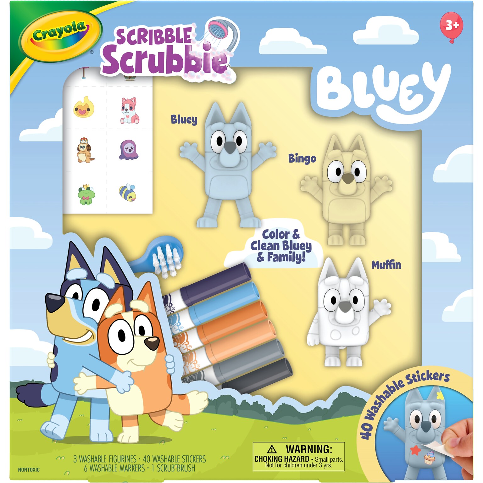 Crayola Scribble Scrubbie Bluey Deluxe, 50 Pieces/Pack (74-0245)