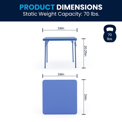 Flash Furniture Mindy Square Kids 5 Piece Folding Table and Chair Set, 24" x 24", Multicolored (JB9KID)