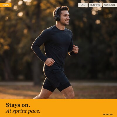 Treblab Z2-B Over Ear Workout Headphones with Microphone