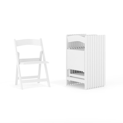 Flash Furniture Resin Kids Folding Event Party Chair with Vinyl Padded Seat, White, 10-Pieces (10LEL1K)