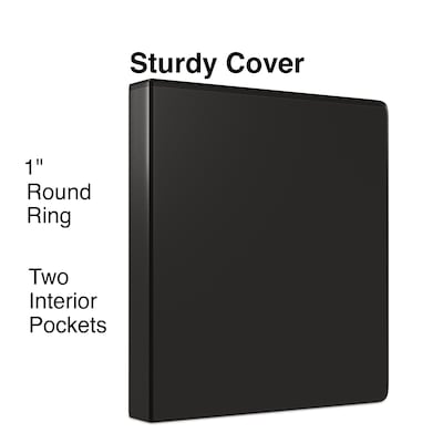 1 Simply™ View Binders with Round Rings, Black, 12/Pack