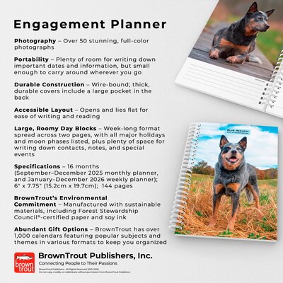 2026 BrownTrout Blue Heelers 6.5" x 7.75" Weekly Planner (9798330702503)