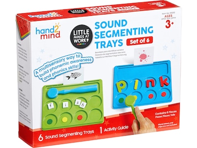 hand2mind Little Minds at Work Sound Segmenting Trays, Assorted Colors, 6/Set (95910)