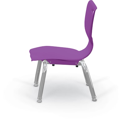 MooreCo 10" Hierarchy Student Chair with 4 Legs, Purple/Chrome Base (703673561822)