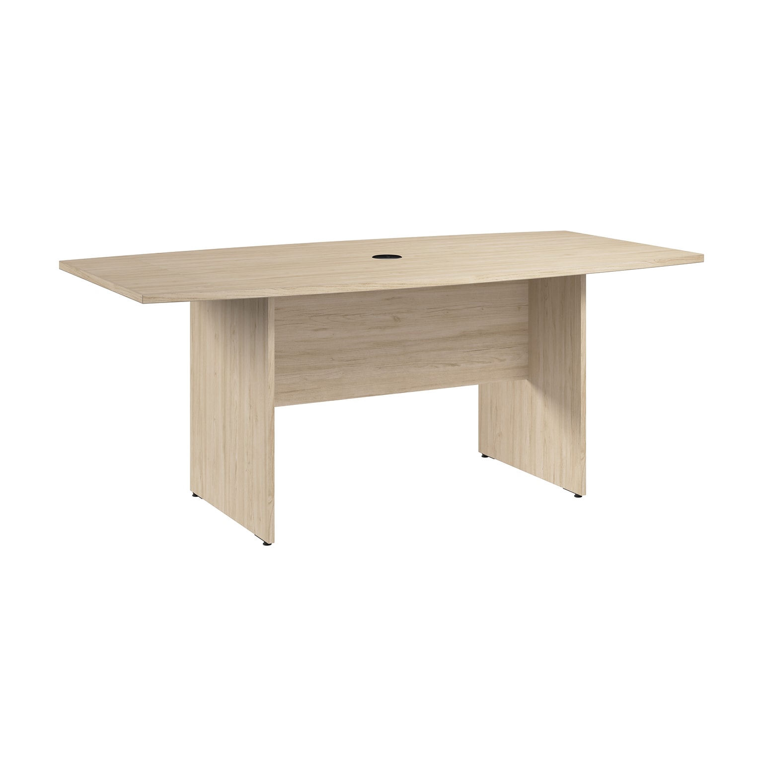 Bush Business Furniture 72W Boat Shaped Conference Table, Natural Elm (99TB7236NE)