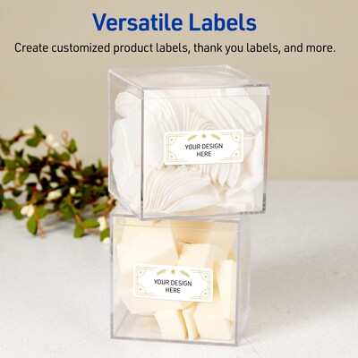 Avery Rectangle Multipurpose Labels, 1" x 2-5/8", White, 160/Pack (19479370642)
