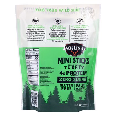 Jack Link's Savory Herb Mini Turkey Meat Sticks, 0.5 oz, 24/Pack (220-02905)