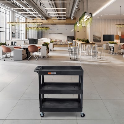 Luxor TUFFY XL 3-Shelf Multi-Purpose Utility Cart, Black (EC111-B)