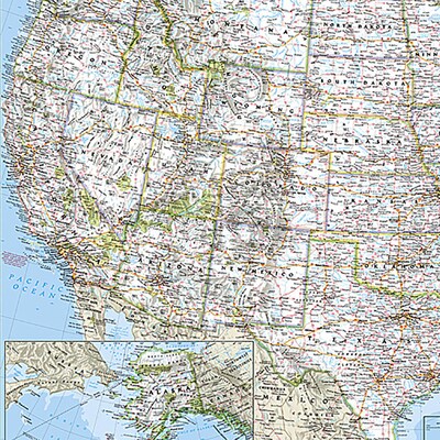 National Geographic United States Classic Map, Poster Size and Laminated, 36 x 24 (NGMRE01020385)