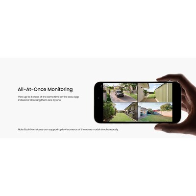 aosu Solar Camera Pro System Outdoor Wireless 2-Camera Security System, White (C8E2DA11)