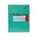 Pukka Pad Metallic 1-Subject Notebooks, 8 x 10.5, College Ruled, 100 Sheets, Green, 3/Pack (8795-M