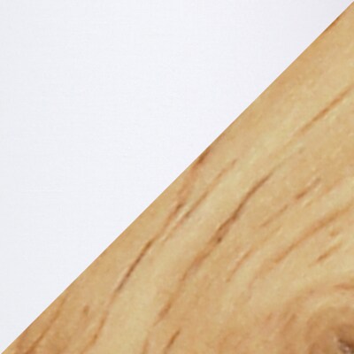 Simple Designs Interlocked Triangular Natural Wood Table Lamp with White Fabric Shade (LT1069-NWH)