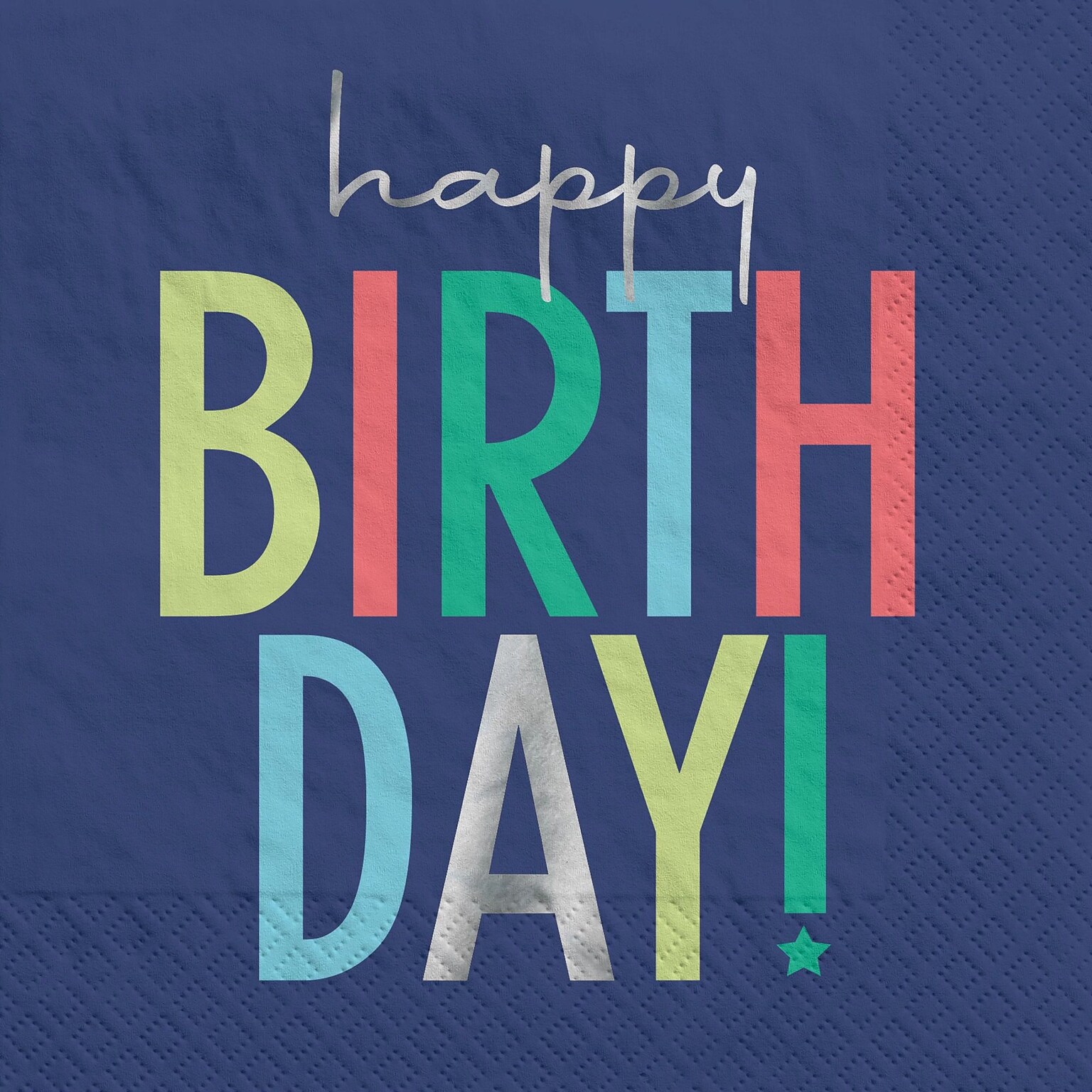 Party City Modern Birthday Lunch Napkin, 3-Ply, Multicolor, 16 Napkins/Pack (AM512867-NS)