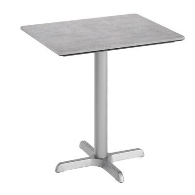 Flash Furniture Acadia Wooden Dining Table with X-Base, 23.75D x 29.75W, Gray Faux Concrete/Silver Base (ST2430CGT2222S)