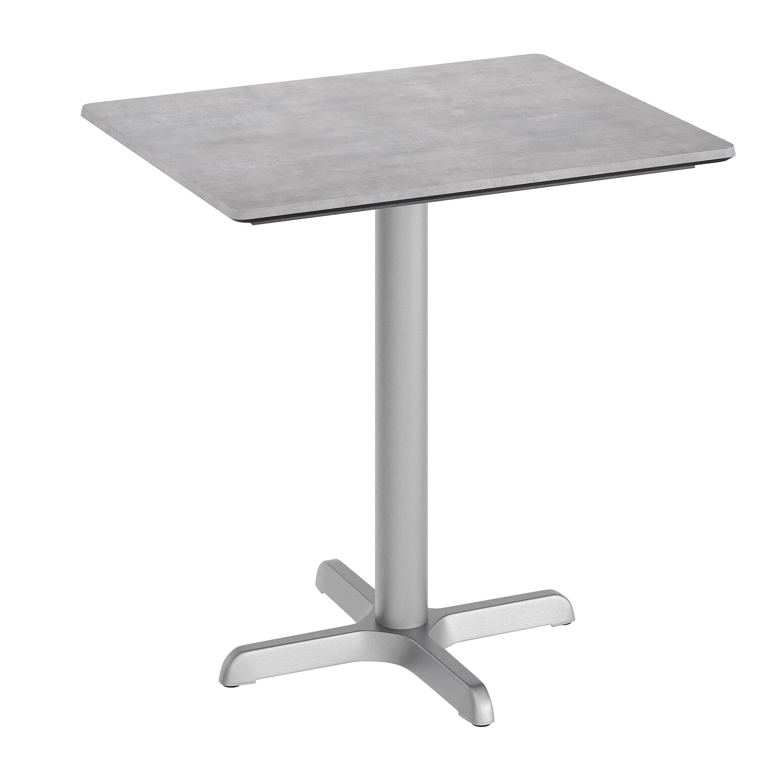 Flash Furniture Acadia Wooden Dining Table with X-Base, 23.75D x 29.75W, Gray Faux Concrete/Silver Base (ST2430CGT2222S)