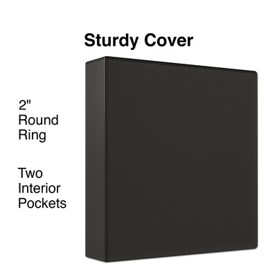 2 Simply™ View Binder with Round Rings, Black