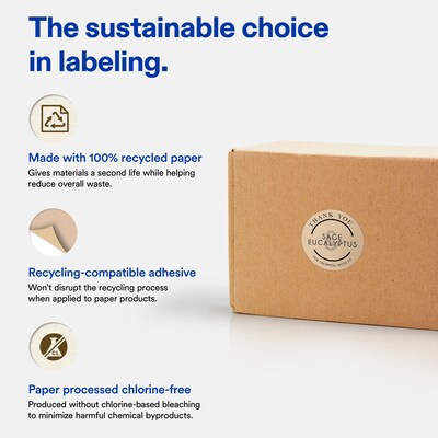 Avery Round Laser/Inkjet Multipurpose Labels, Kraft Brown, 108 Labels/Sheet, 100 Sheets/Pack (19479311158)