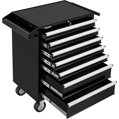 Global Industrial 26-3/8" x 18-1/8" x 37-13/16" 7 Drawer Roller Tool Cabinet, Black
