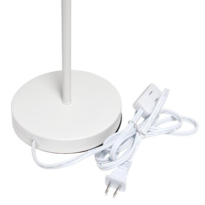 Simple Designs White Stick Lamp Fabric Shade, White (LT2040-WOW)