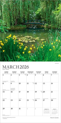 2026 Plato Monet's Garden 12" x 12" Monthly Wall Calendar (9798330706877)
