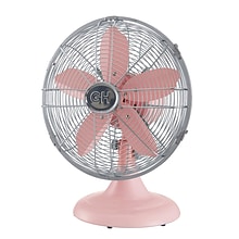 Good Housekeeping, Oscillating Desk Fan, 3-Speed, Pink (92606)