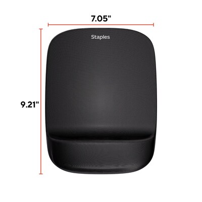 Staples TECH Foam Non-Skid Mouse Pad/Wrist Rest Combo, Black (ST63286)