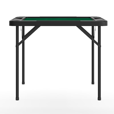Flash Furniture Silas Folding Card Game Table, Black/Green (DADMJZ88BKGR)