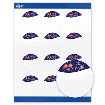 Avery Circle Multipurpose Labels, 2 Dia., White, 120/Pack (19479370441)