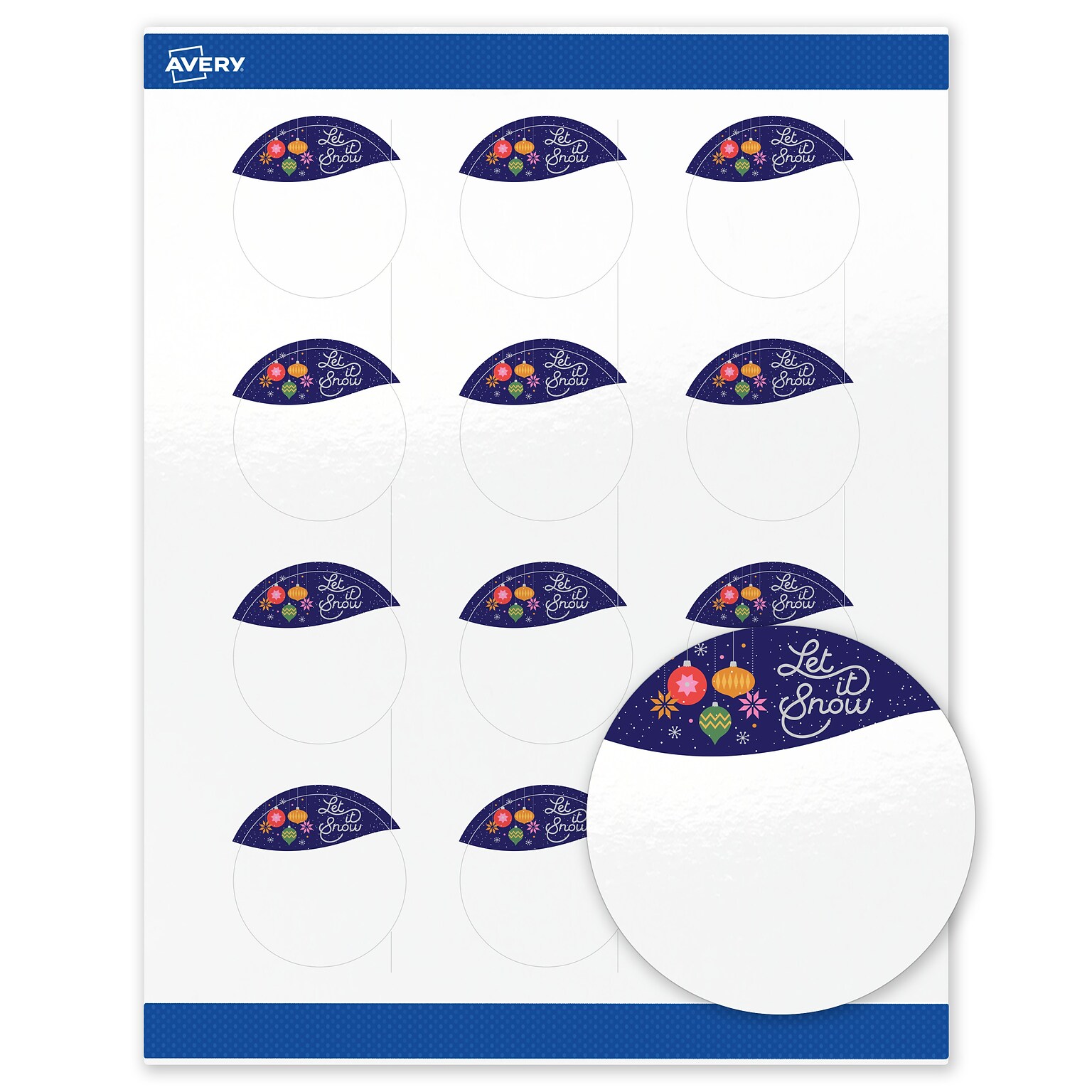 Avery Circle Multipurpose Labels, 2 Dia., White, 120/Pack (19479370441)