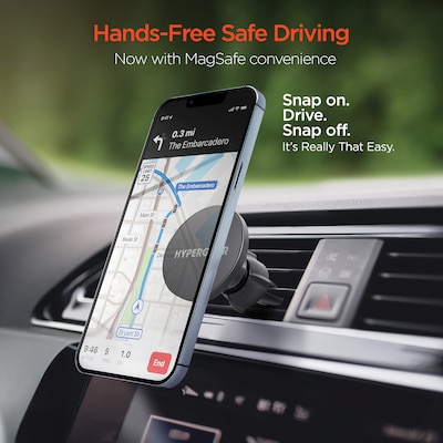 HyperGear Mag Grip MagSafe-Compatible Vent Mount, Black (15982)