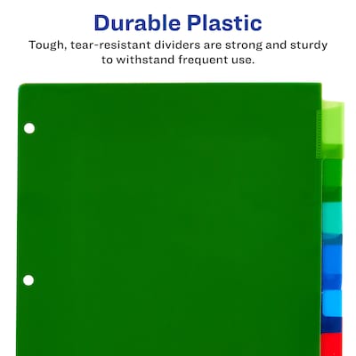 Avery Big Tab Insertable Plastic Divider, 8 Tabs, Multicolored (11901)