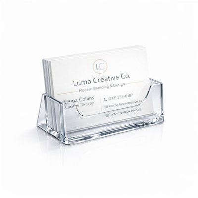 Azar Displays Horizontal Card Holder, 3.625"W x 2"H, Clear, 10/Pack (252010)