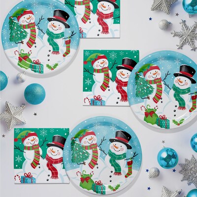 Say Hooray! Frosty Friends Paper Plates and Napkins Kit, Multicolored, 48/Pack (DTC9390E2G)