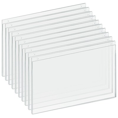 Azar Hanging Sign Holder, 9.25 x 14, Horizontal, Wall Mounted, Clear, Acrylic, 10/Pack (162706)