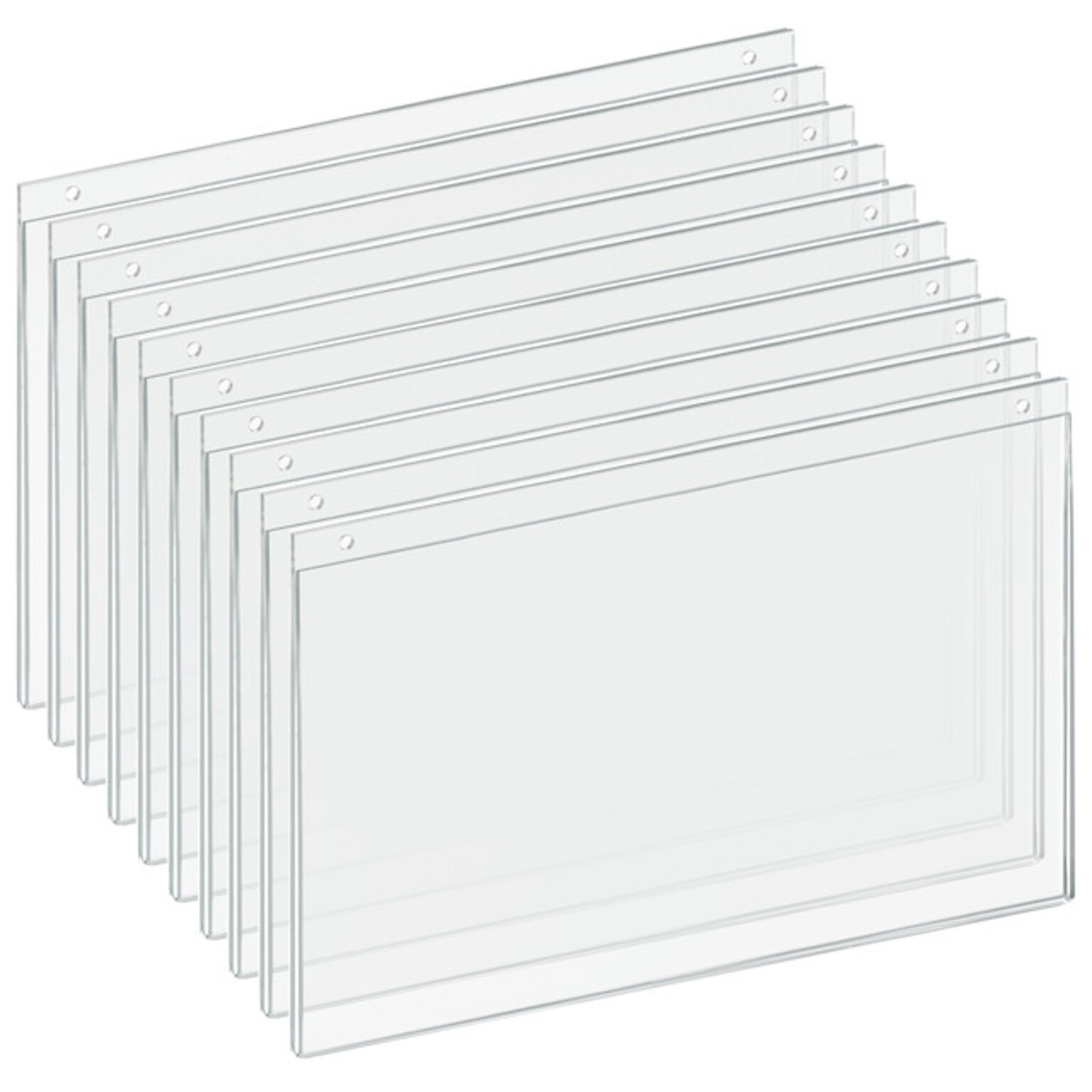Azar Hanging Sign Holder, 9.25 x 14, Horizontal, Wall Mounted, Clear, Acrylic, 10/Pack (162706)