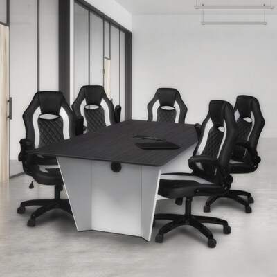 Regency Array 72W x 36D Conference Table with Grommet, Ash Grey/White (ACT7236AGWH)
