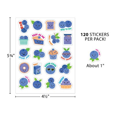 Teacher Created Resources Blueberry Smelly Stickers, Multicolored, 120/Pack, 6/Packs/Bundle (TCR9452-6)