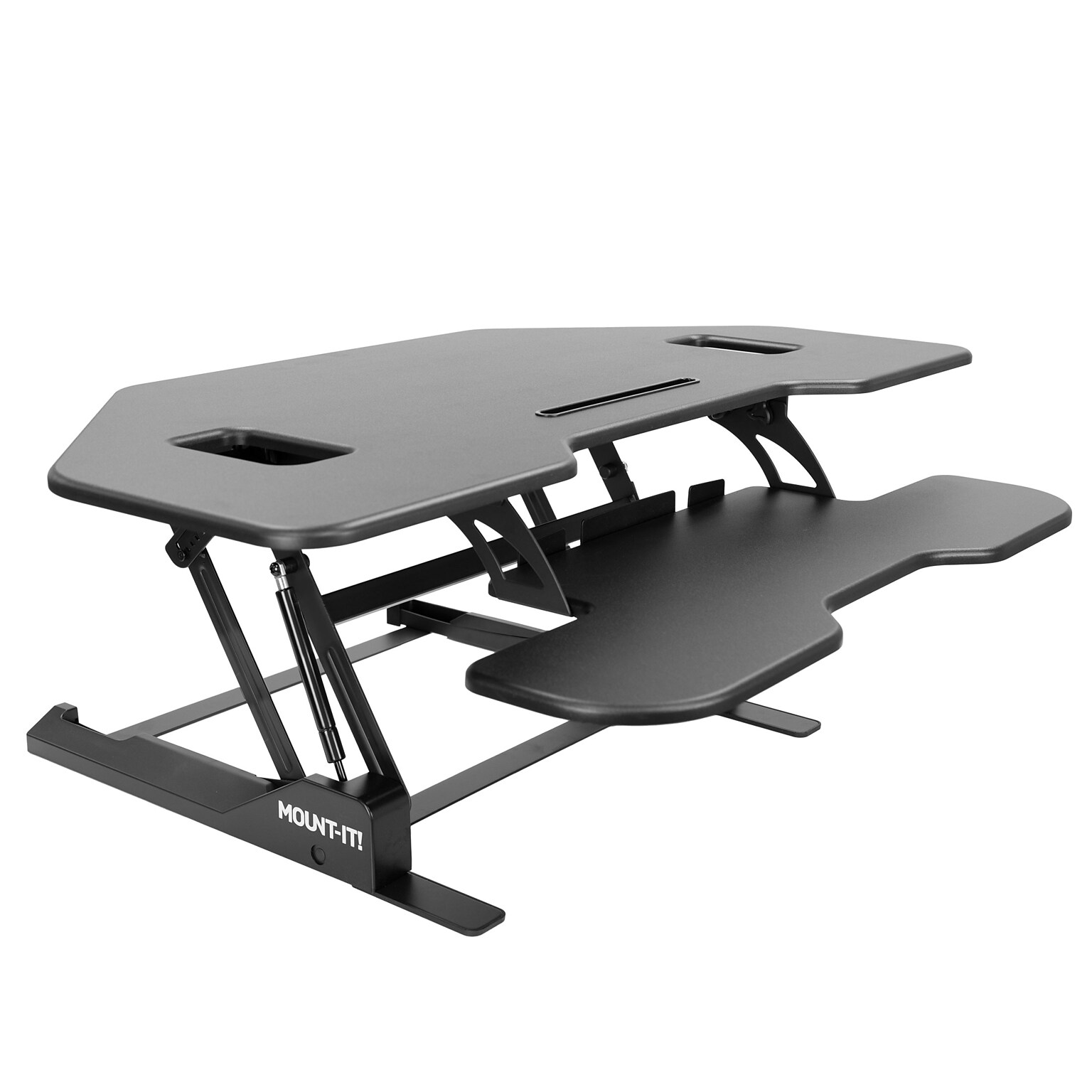 Mount-It! 43W Manual Corner Adjustable Standing Desk Converter, Black (MI-7958A)
