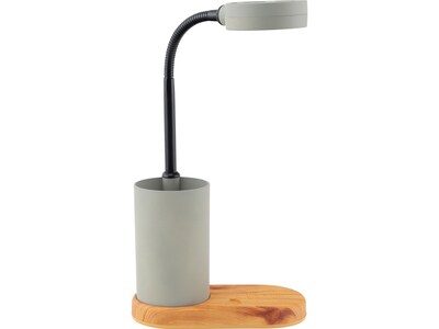 V-Light LED Multifunctional Desk Lamp, 18.75", Gray/Wood (SVLC0052WUG)