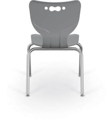 MooreCo 14 Hierarchy Student Chair with 4 Legs, Grey/Chrome Base (703673595407)