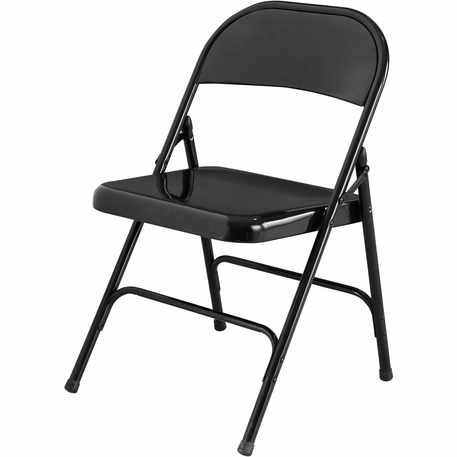 Lorell Laminate/Steel Office Folding Chair, Black, 4/Carton (LLR62527)
