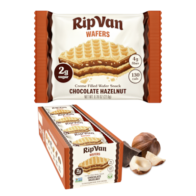 Rip Van Chocolate Hazelnut Wafers, 0.78 oz., 16 Packs/Box (5191)