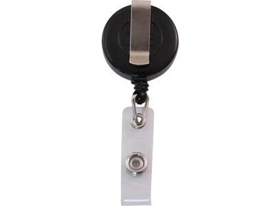 Advantus Clip On Badge Reel, Black, 25/Pack (75666)