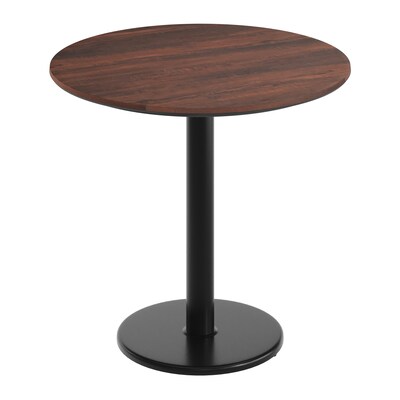 Flash Furniture Acadia 31.25 Round Wooden Dining Table with Round Base, Dark Brown/Black Base (STRD31WBRTR18)