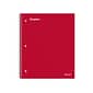 Staples Premium 1-Subject Notebook, 8.5" x 11", College Ruled, 100 Sheets, Red, 12 Notebooks/Carton (ST20952CT)