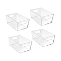 Azar X-Large Open Lid Storage Tote, Clear, 4/Pack (556239)