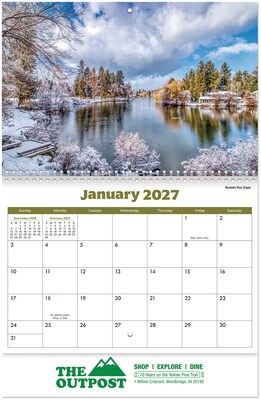 Custom Scenes Across America Wall Calendar Spiral