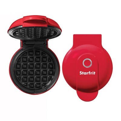 Starfrit 4 Electric Mini Waffle Maker, Red (024725-006-0000)