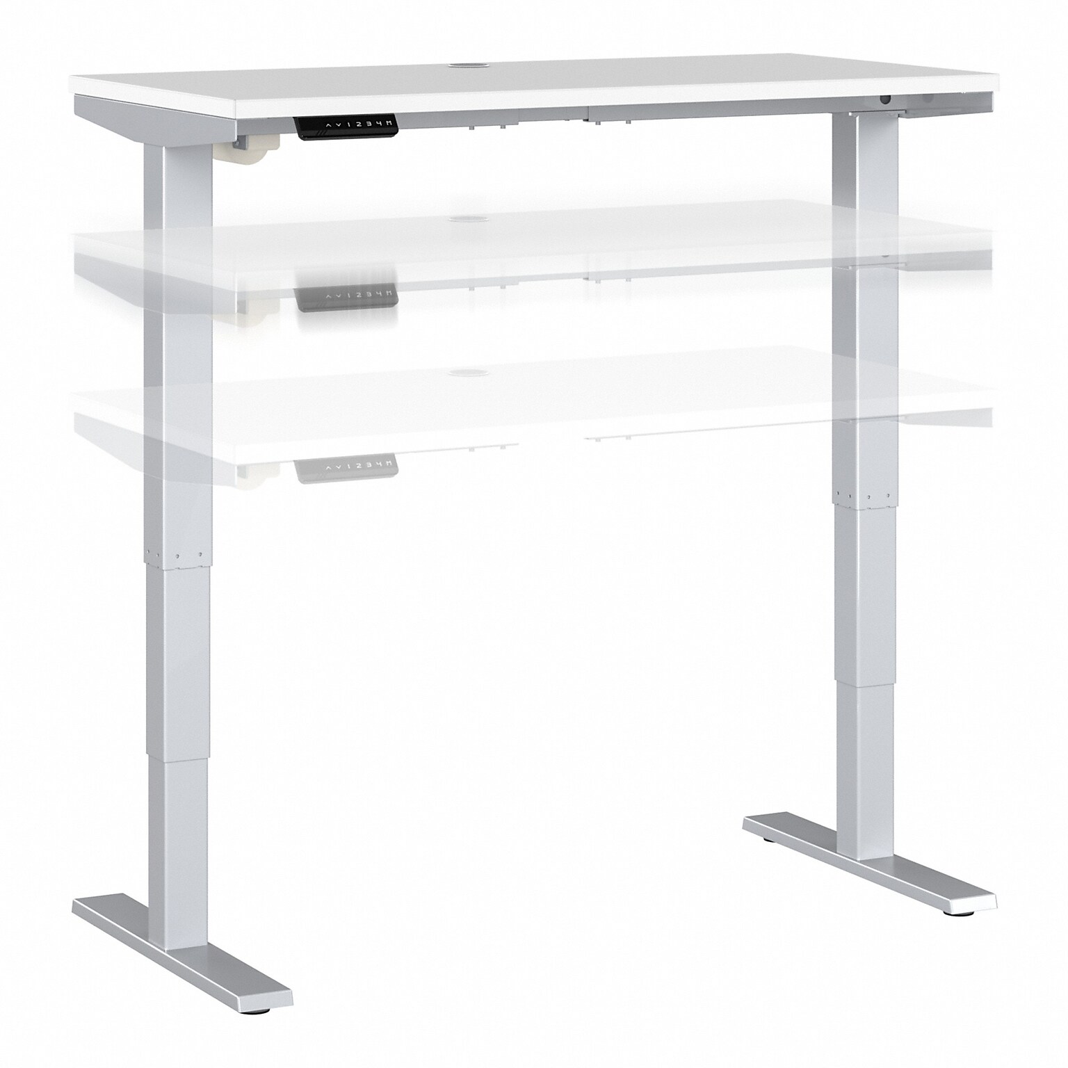 Bush Business Furniture Move 40 Series 28-48 Adjustable Standing Desk, White/Cool Gray Metallic (M4S4824WHSK)